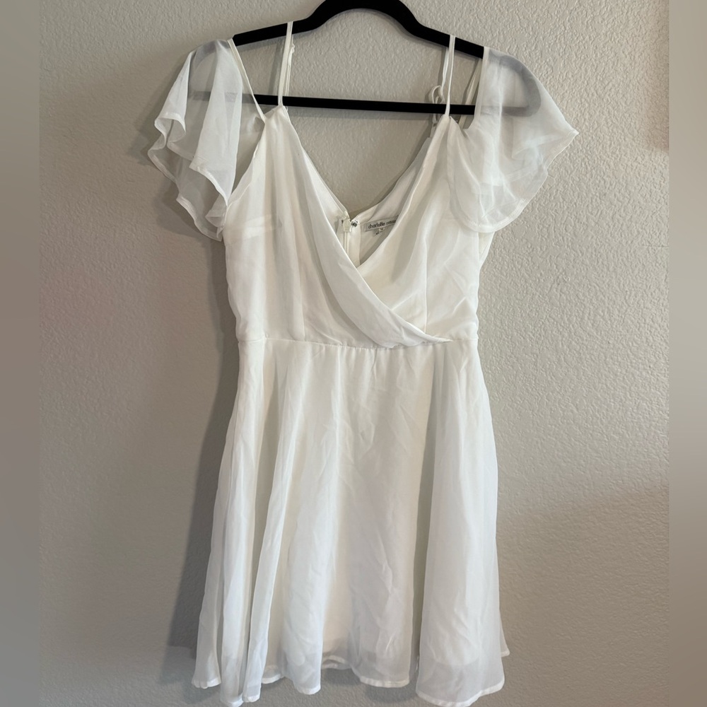 Charlotte Russe White Dress with Sheer Accents